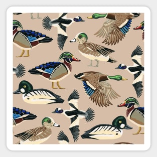 American Duck Species Pattern in Tan Magnet